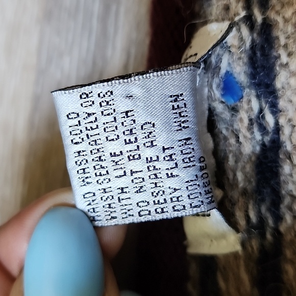VNTG Skyr Womens 100% Wool Fair Isle CottageCore Cardigan Sweater Multicolor 2XL - Picture 7 of 14